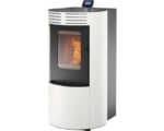 Estufa de pellets Rowi Ovale acero blanco 9,5 kW incluye WiFi y mando a distancia